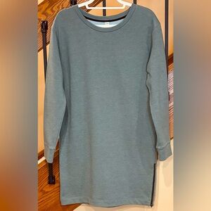 Lole Crewneck Mini Dress Zip At Hemline Pale Army Green SZ. Med
